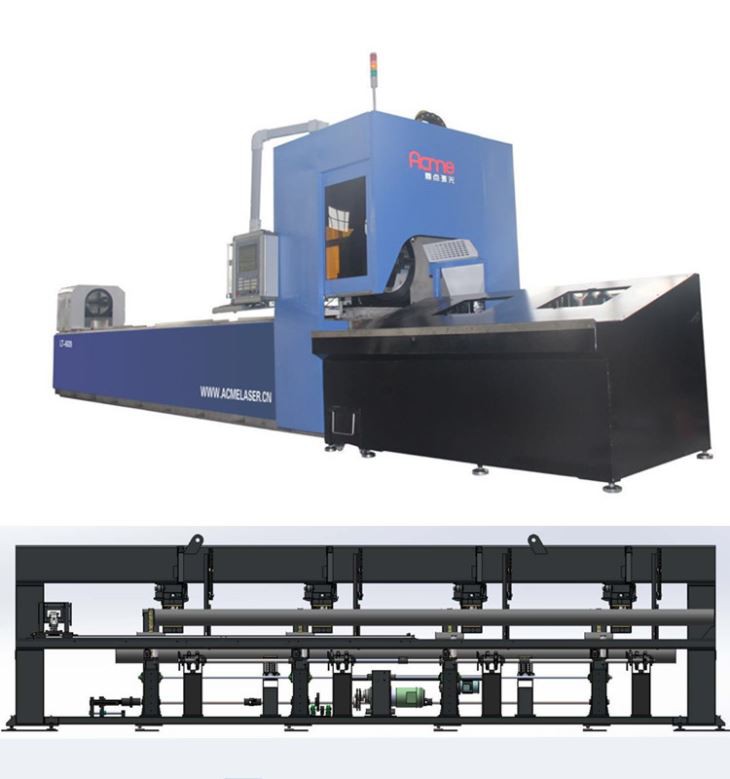Fiber Optic Metal Pipe Laser Cutting Machine